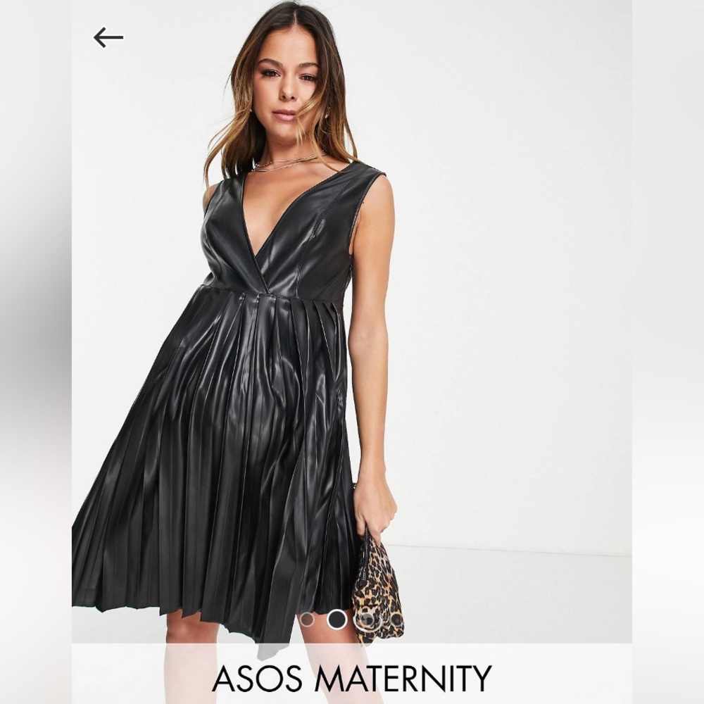 Faux leather Maternity Dress